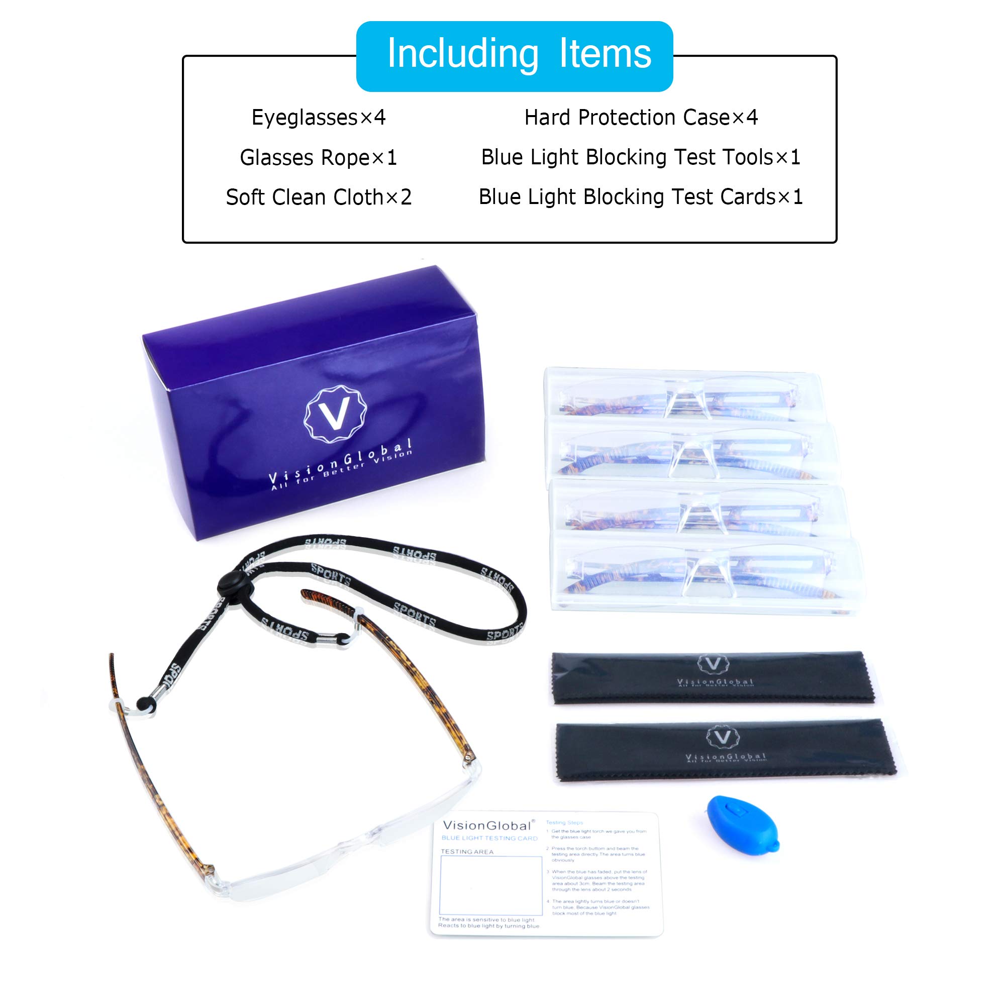 LifeArt 2/4 Pairs Blue Light Blocking Reading Glasses for Men & Women - Anti Eyestrain Computer Glasses with Rectangle Frame - Perfect for Office Work, Screen Time & Digital Device Use