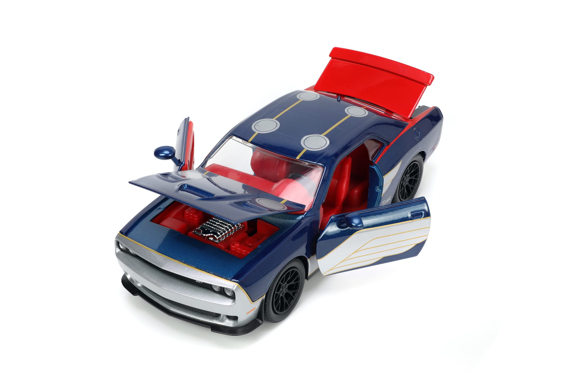 Jada Toys Marvel Thor 2015 Dodge Challenger 1:24 Scale Die-Cast Model Car – Collectible Action Figure for Superhero Fans & Car Enthusiasts – Perfect for Display, Gifts, and Marvel Movie Collections