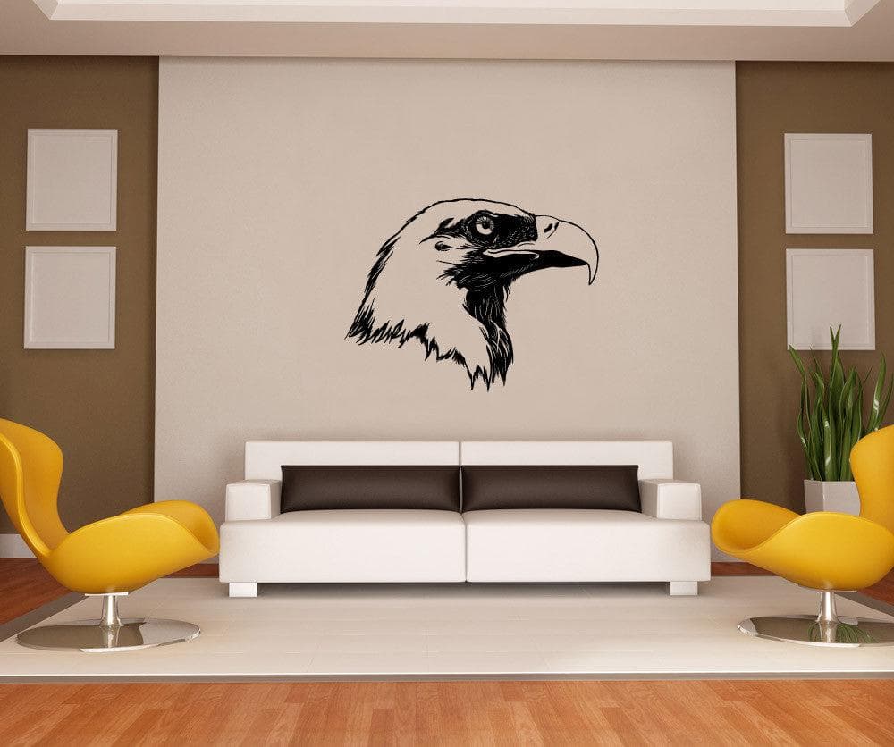 Eagle Head Vinyl Wall Decal Sticker - Premium Removable Home Decor for Living Room, Bedroom, Office | #OS_MB1011 | Perfect for Wall Art, Nursery, Kids Room & DIY Projects