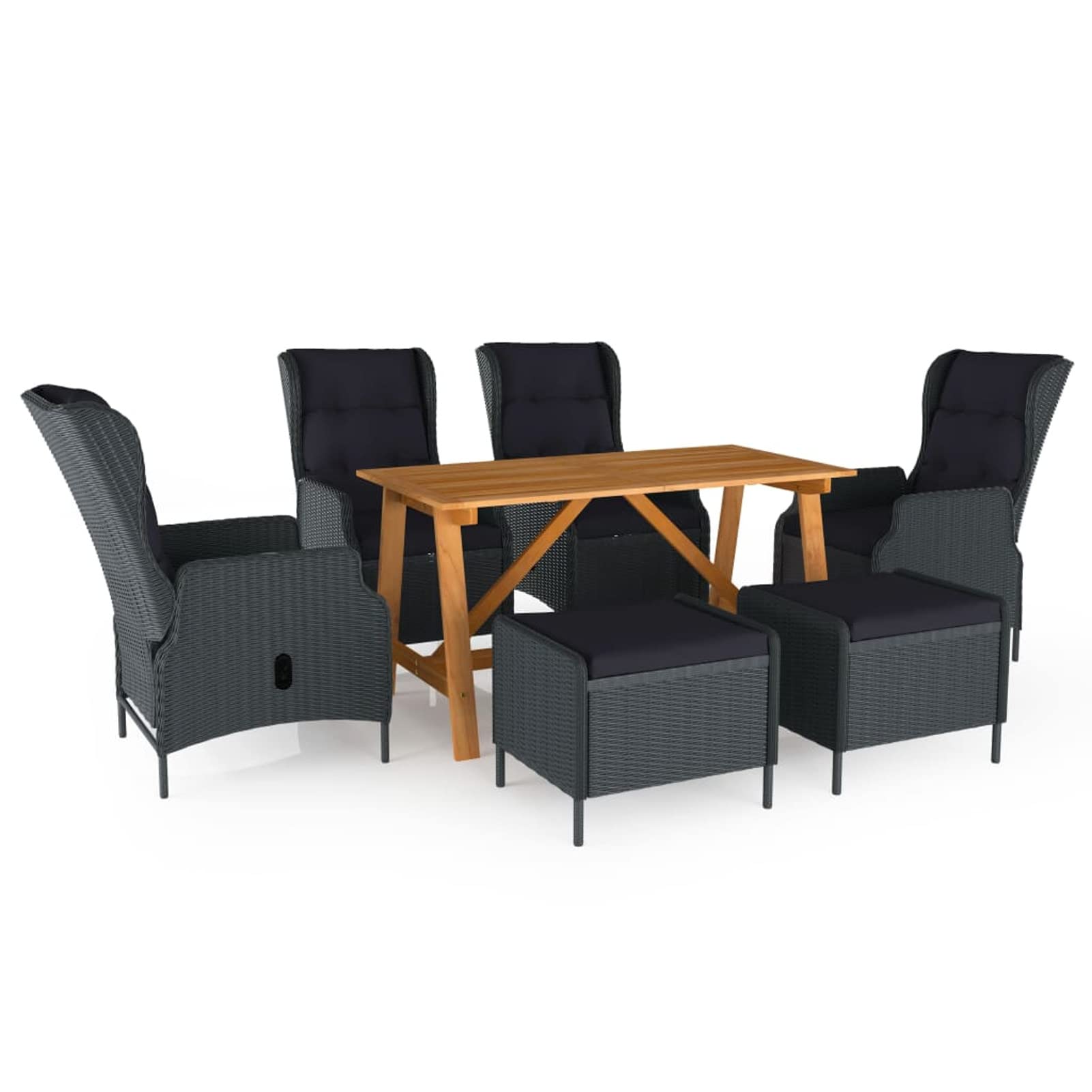Festnight 7-Piece Outdoor Patio Dining Set with Cushioned Seating - Dark Gray Conversation Sofa & Table for Garden, Porch, Yard or Lawn | Perfect for Outdoor Entertaining & Relaxation