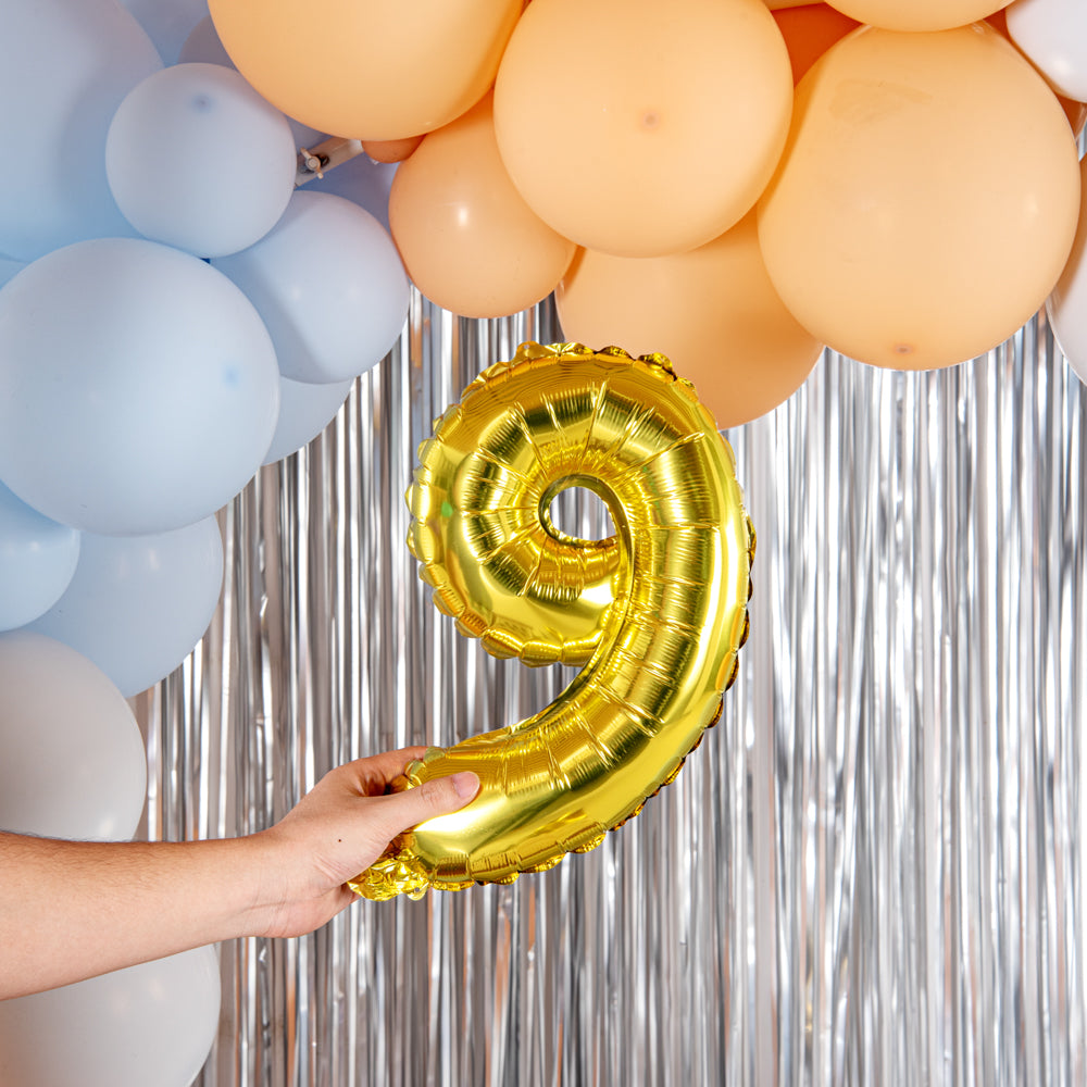 Balloonify Gold Mylar Number 9 Balloon - 16 Inch Large Foil Balloon for Birthday Parties, Anniversaries & Celebrations - 1 Count Box