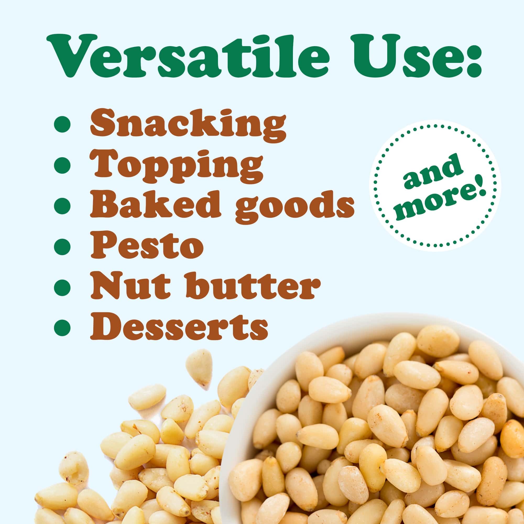 Organic Pine Nuts 4 lbs - Raw, Unsalted, Shell-Free, Non-GMO, Vegan & Kosher Certified | Rich in Vitamin E & Protein | Perfect for Pesto, Salads, Baking, Trail Mix & Healthy Snacking