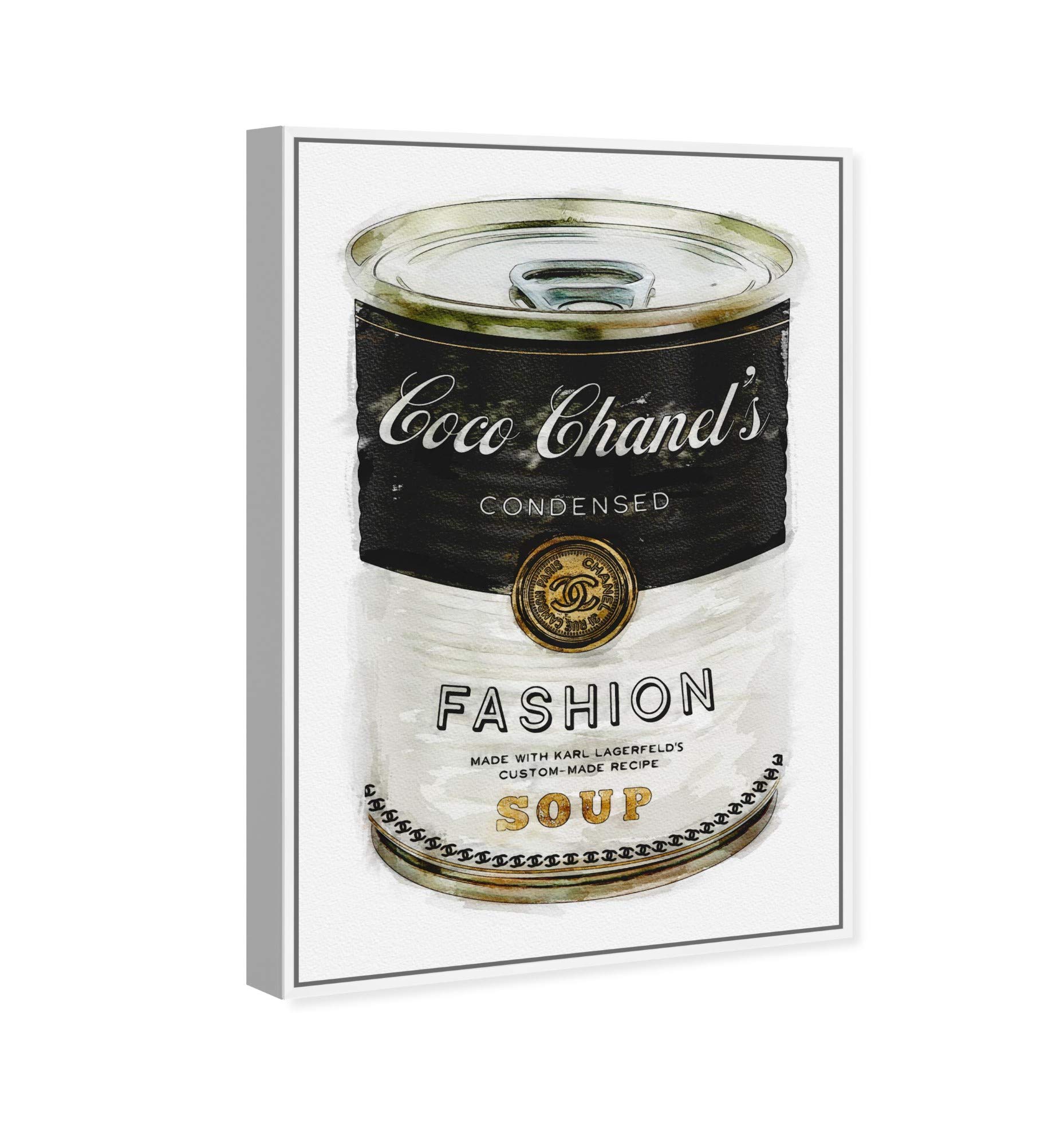 Oliver Gal Artist Co. Couture Road Sign Rococo Fashion Soup Wall Art - 10x15 Inches White Framed Canvas Print - Perfect for Living Room, Bedroom & Office Decor
