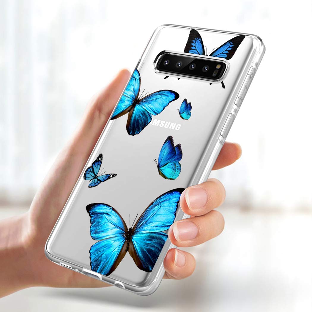 Samsung Galaxy S10 Case - Clear Soft TPU Shockproof Protective Phone Cover for Women & Girls | 6.1 Inch Transparent Butterfly Design | Perfect for Everyday Use, Work & Travel