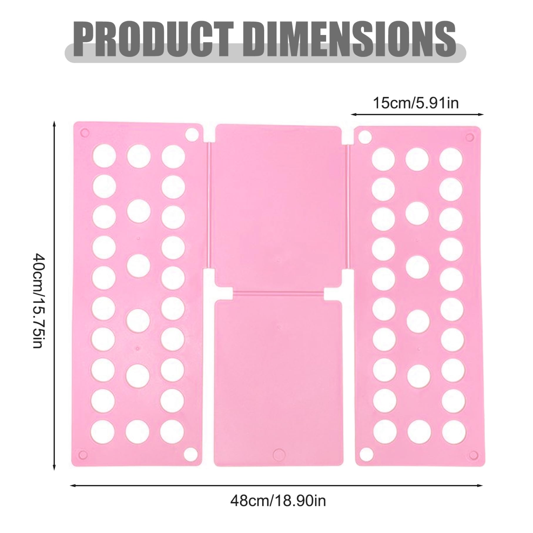 15.4x18.5 Inch Plastic Clothes Folding Board - Portable T-Shirt Folder for Kids & Adults - Space Saving Laundry Organizer for Closet, Drawer & Travel Packing
