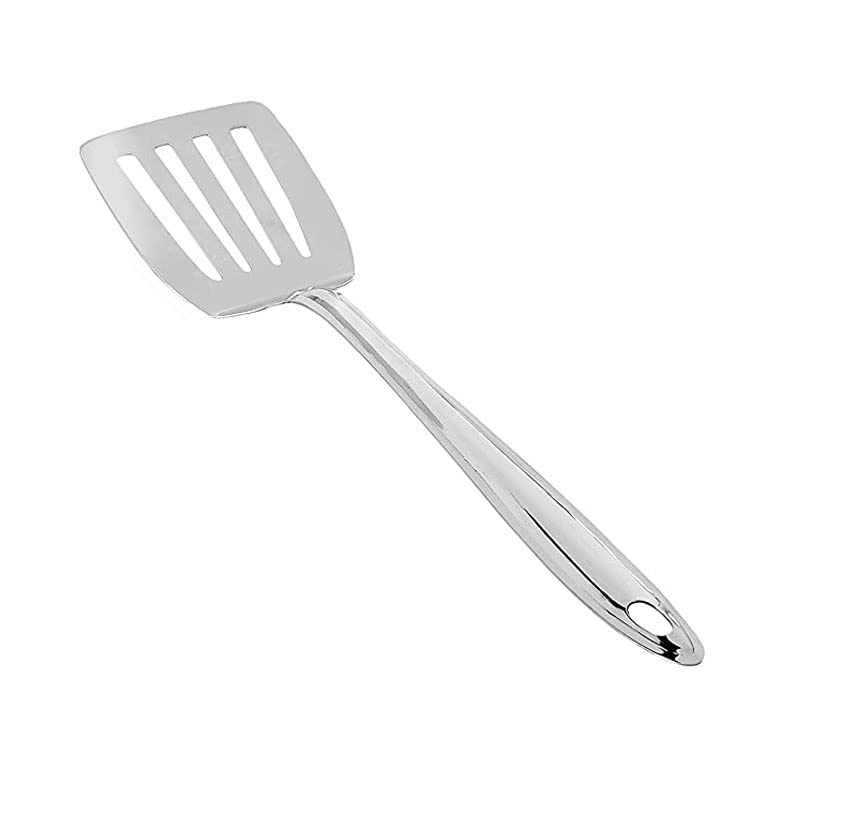 Premium Faas Stainless Steel Cooking Spoon Set - 3-Piece Kitchen Utensils with Ergonomic Handle (Slotted Spoon, Solid Spoon, Turner) - Ideal for Frying, Serving, Baking & Everyday Cooking