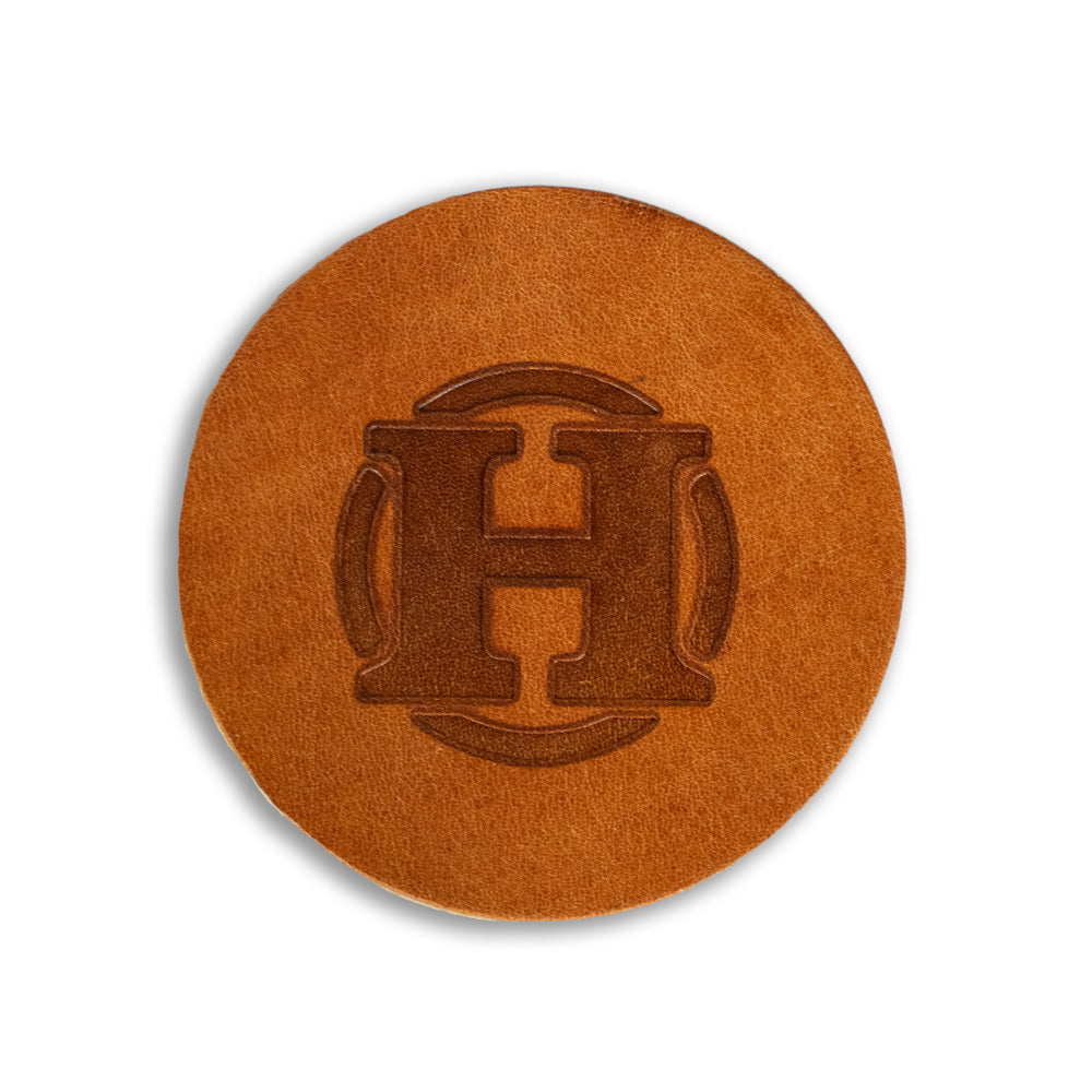 Premium Round Leather Coasters Set of 4 - Waterproof & Heat Resistant Drink Coasters for Home, Office, or Bar Use - Perfect for Coffee, Wine, and Cocktail Glasses