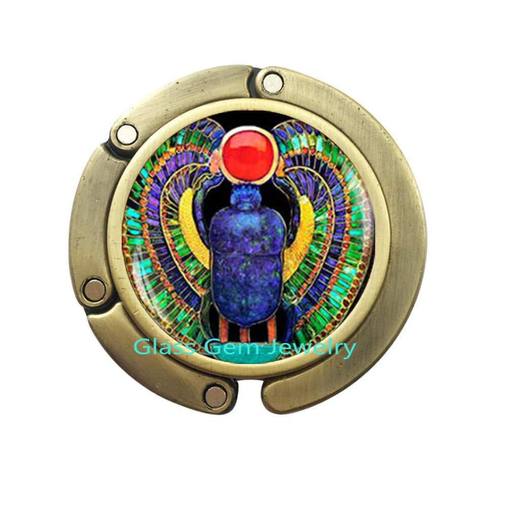 Egyptian Scarab Purse Hook - Ancient Egypt Jewelry for Men, Scarab Bag Hook & Egyptian Scarab Jewelry (Q0112 Y2) - Perfect for Handbag Hanging, Gifts & Egyptian-Themed Parties