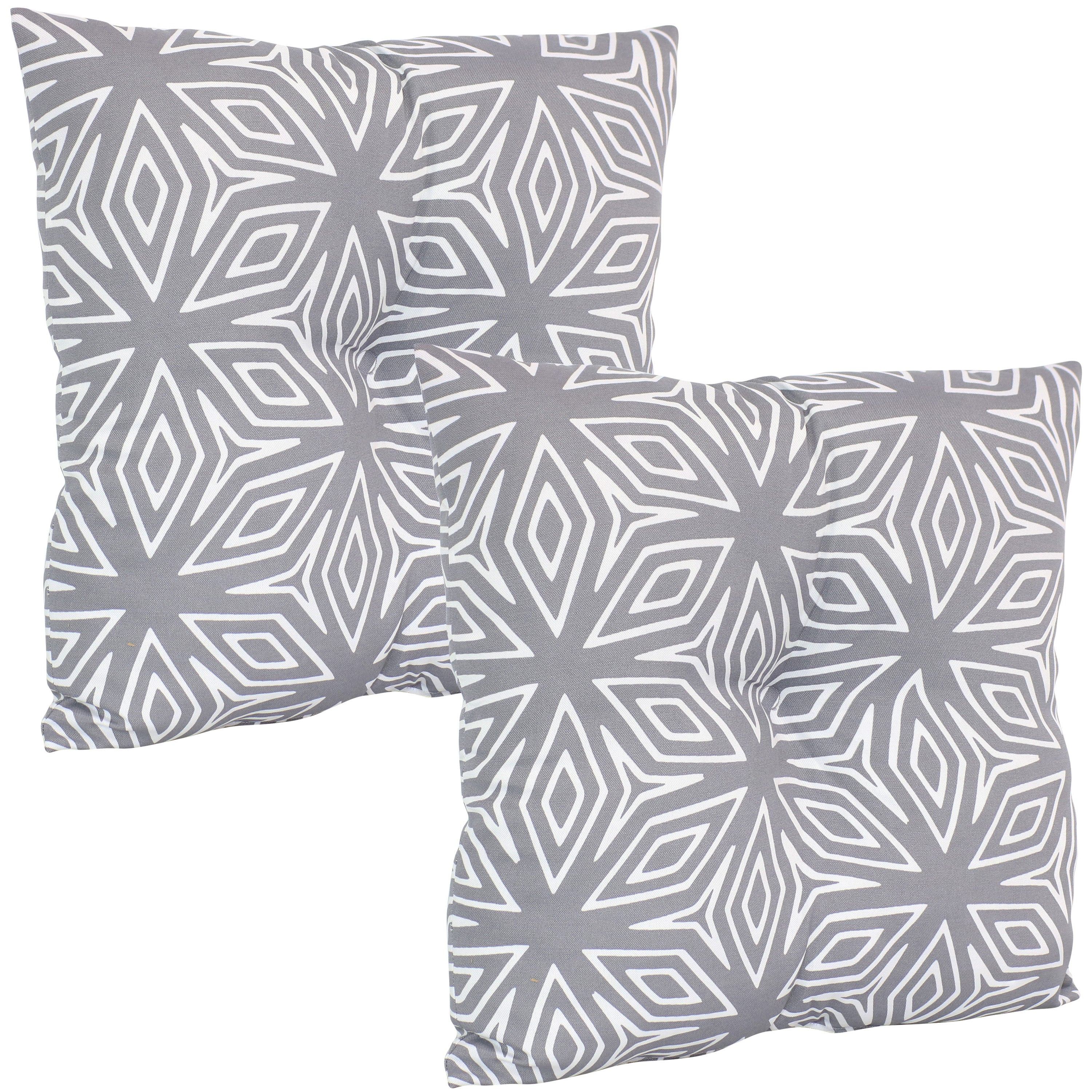 Sunnydaze Tufted Decorative Throw Pillows for Sofa, Couch, Bed - Indoor & Outdoor Use - Waterproof & UV Resistant - Perfect for Patio, Garden, Living Room, and Bedroom Decor