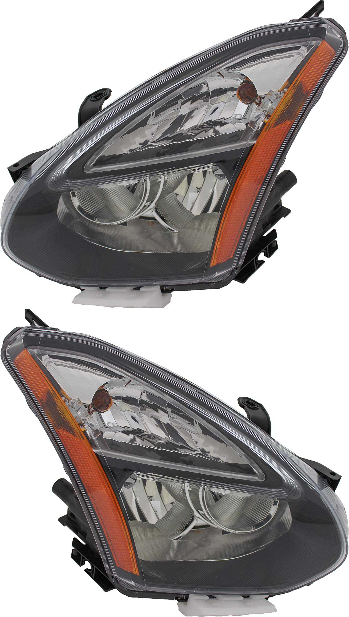 2014-2015 Nissan Rogue Halogen Headlight Assembly Set - Black Trim Replacement for Driver & Passenger Side | Perfect for Night Driving & Foggy Conditions