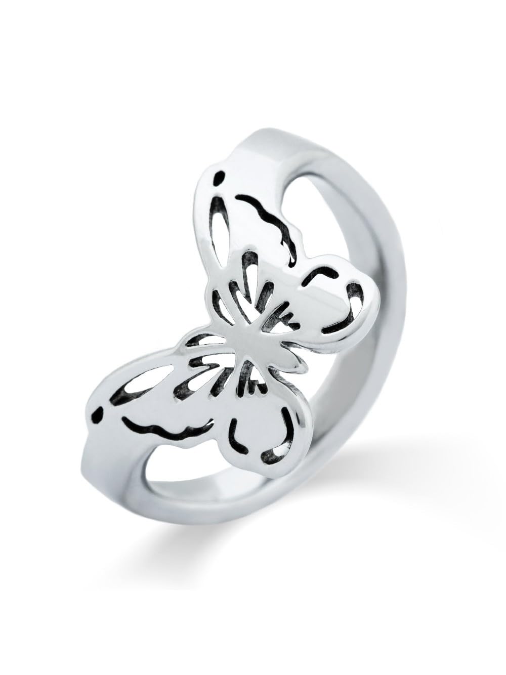 EVE'S ADDICTION Butterfly Cut Out Thumb Ring for Women, Sizes 7-10 | Adjustable Silver Stainless Steel Boho Jewelry | Perfect Gift for Mom, Wife, Girlfriend | Great for Everyday Wear, Parties & Special Occasions