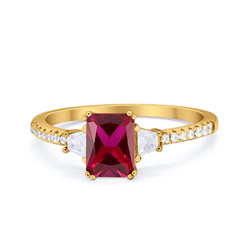 Yellow Tone, Simulated Ruby CZ