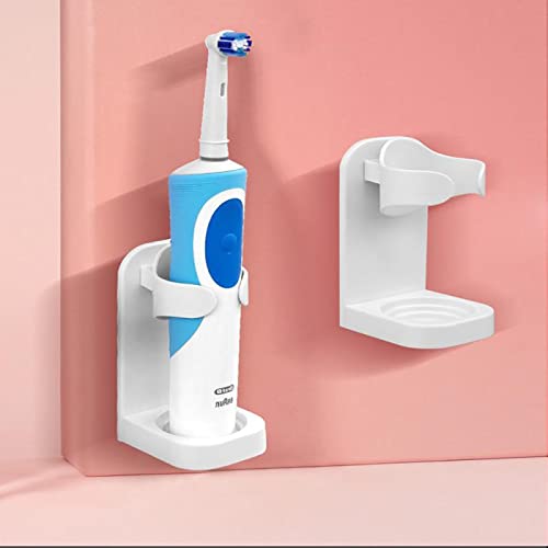 4Pcs Electric Toothbrush Holder Set - Wall Mounted Traceless Stand Rack Organizer for Bathroom | Space Saving Toothbrush Storage | Perfect for Electric Toothbrushes, Bathroom Organization & Small Spaces