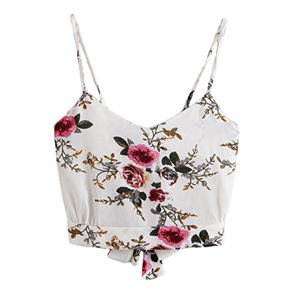 ILUCI Women's Summer Printed Blouse - Stylish Crop Top for Teens