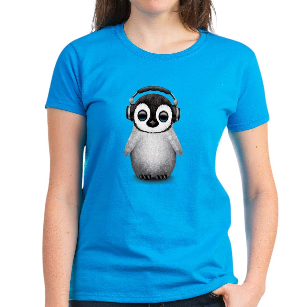 Baby Penguin DJ Wearing Headphones Cotton T-Shirt - Cute Animal Graphic Tee for Kids & Toddlers - Perfect for Music Lovers, Birthday Gifts & Casual Wear