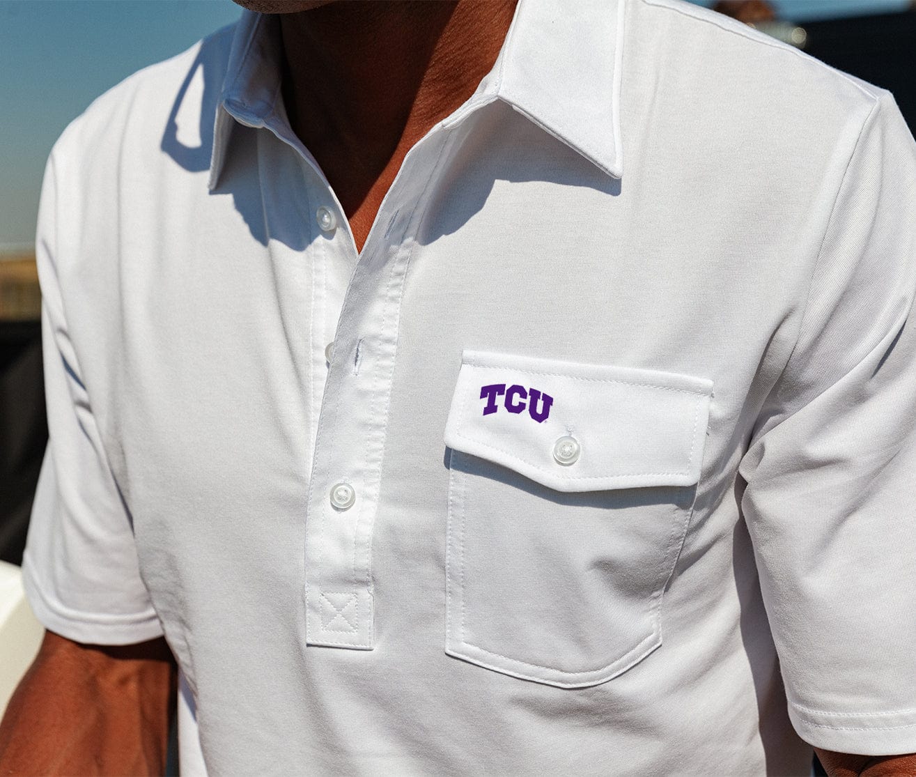 TCU Coach's Performance Players Shirt - Breathable Moisture-Wicking Athletic Tee with TCU Logo in White - Perfect for Football Training, Games & Fan Apparel