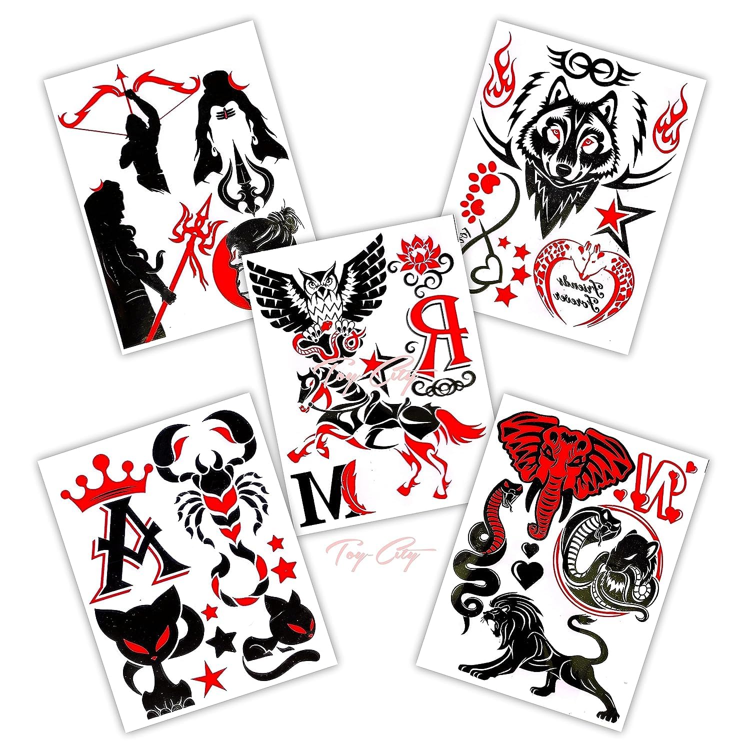 Waterproof Temporary Tattoo Stickers - Long Lasting Fake Body Art for Adults & Kids - Perfect for Parties, Halloween, Cosplay & Festivals