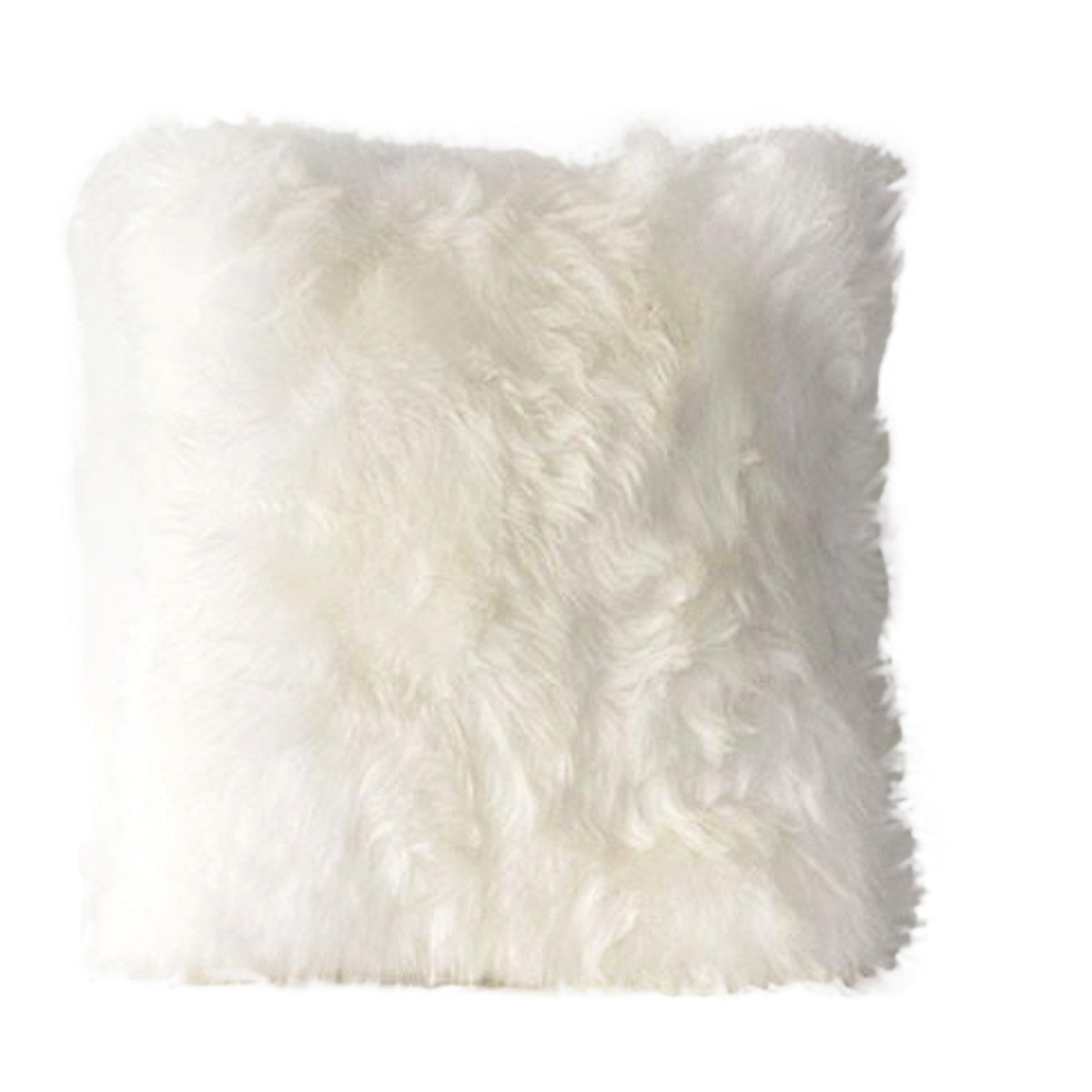 Luxury Ivory Sheepskin Accent Pillow - Soft Faux Fur Throw Cushion for Sofa, Bed & Home Decor - Perfect for Living Room, Bedroom and Cozy Reading Nook