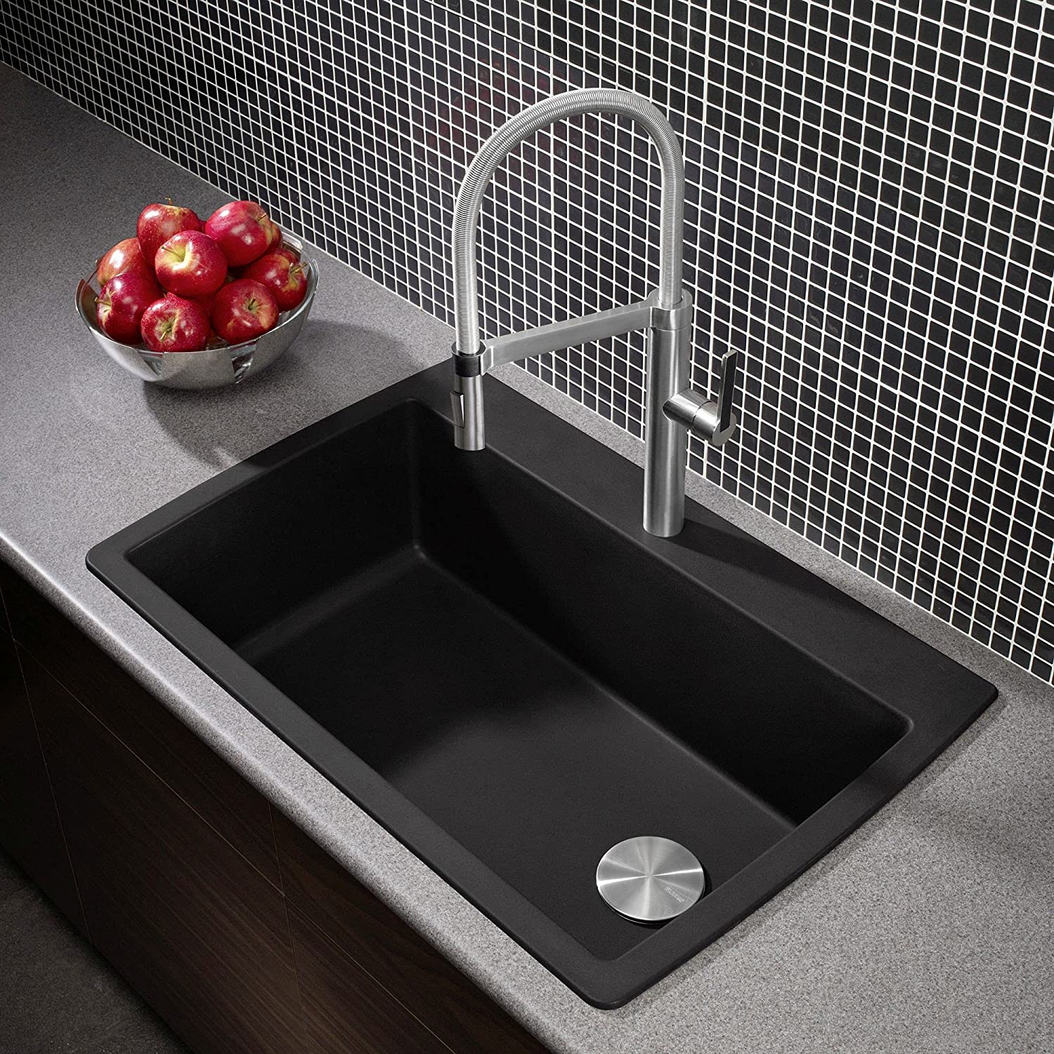 Blanco Diamond Super Single Dual Mount SILGRANIT Kitchen Sink - Premium Undermount or Drop-In Stainless Steel Sink for Modern Kitchens | Perfect for Food Prep, Dishwashing & Entertaining