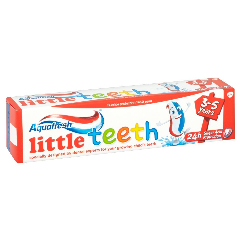 Aquafresh Little Teeth Fluoride Toothpaste for Kids Ages 3-5 Years (50ml, Pack of 2) | Gentle Cavity Protection & Fresh Breath | Perfect for Preschoolers & Kindergarten Daily Oral Care