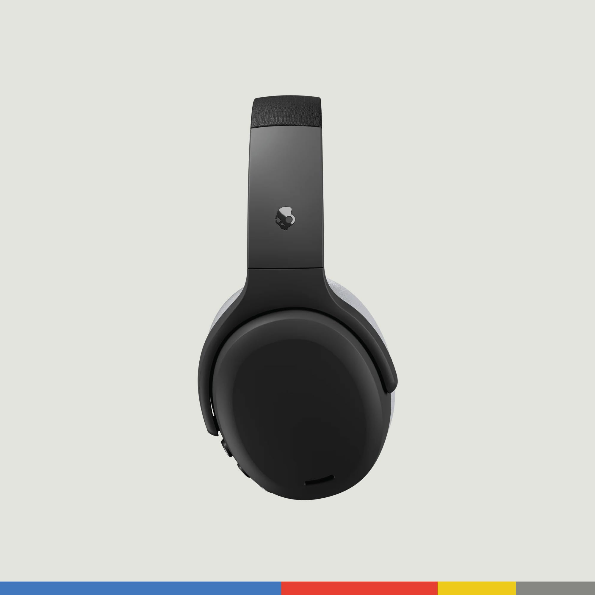 Skullcandy Crusher ANC 2 Wireless Bluetooth Headphones with Active Noise Cancelling, Sensory Bass & Skull-iQ Voice Control - 50 Hour Battery Life, Built-in Mic (Black/Asphalt) - Perfect for Travel, Workouts & Gaming