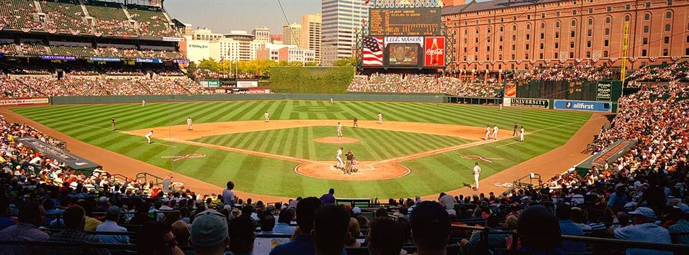 Peel & Stick Wall Mural - Camden Yards Baseball Game Baltimore Orioles Stadium Decor (36x12 Inches) | Easy DIY Home Decor for Bedroom, Living Room & Office