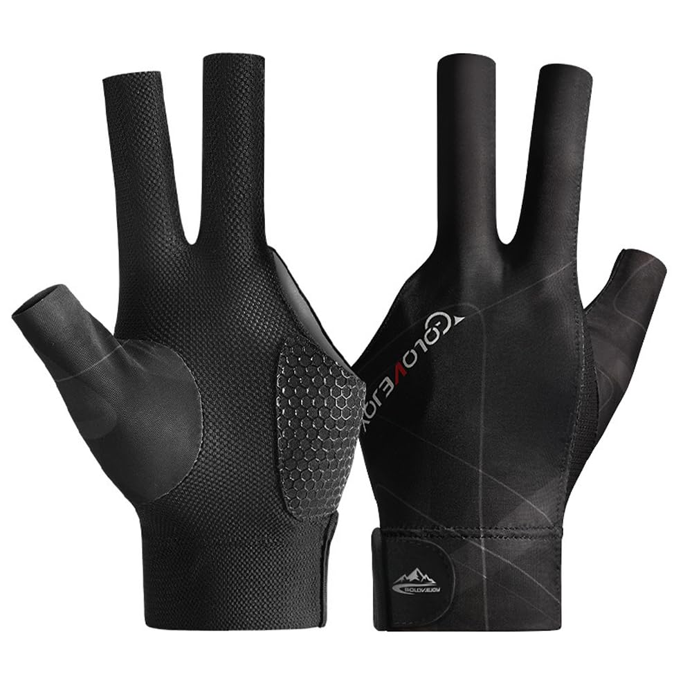 **Left Handed Pool Glove - 3 Finger Billiards & Snooker Cue Sport Glove for Men & Women | Perfect for Smooth Shots & Enhanced Grip in Tournaments & Casual Play**