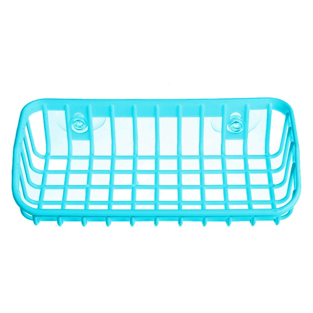 Vesna IVYSHION Multi-Color Kitchen & Bathroom Sink Sponge Holder - Hanging PVC Storage Rack for Faucet & Drain Organization - Space Saving Shelves (Blue) - Perfect for Small Spaces & Clutter-Free Countertops
