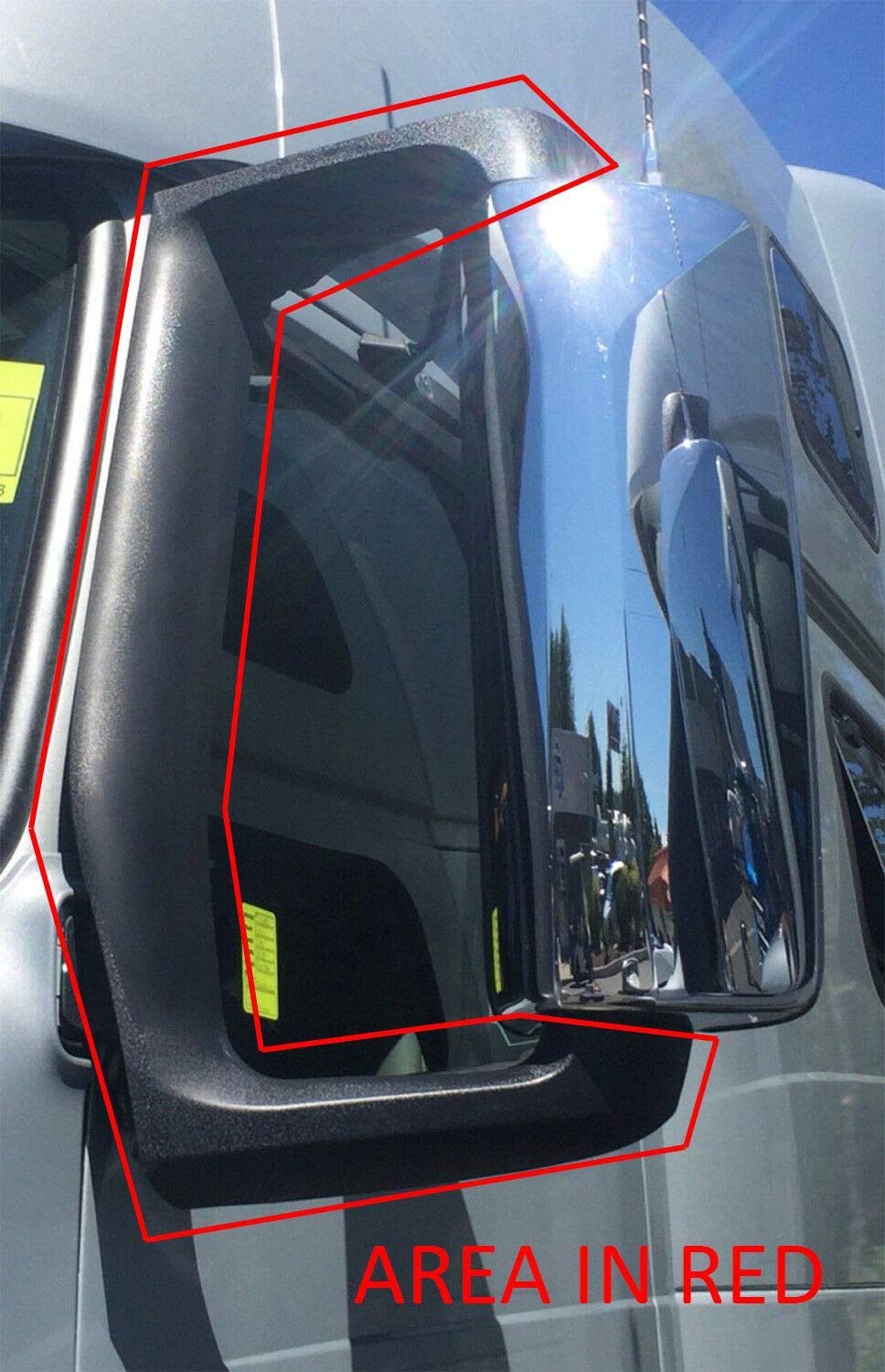 KOZAK Black Finish Mirror Arm Cover Pair - Left (Driver Side) & Right (Passenger Side) Compatible with Volvo VNL 2004-2023 Trucks | Durable Replacement Parts for Long-Haul Trucking & Fleet Maintenance