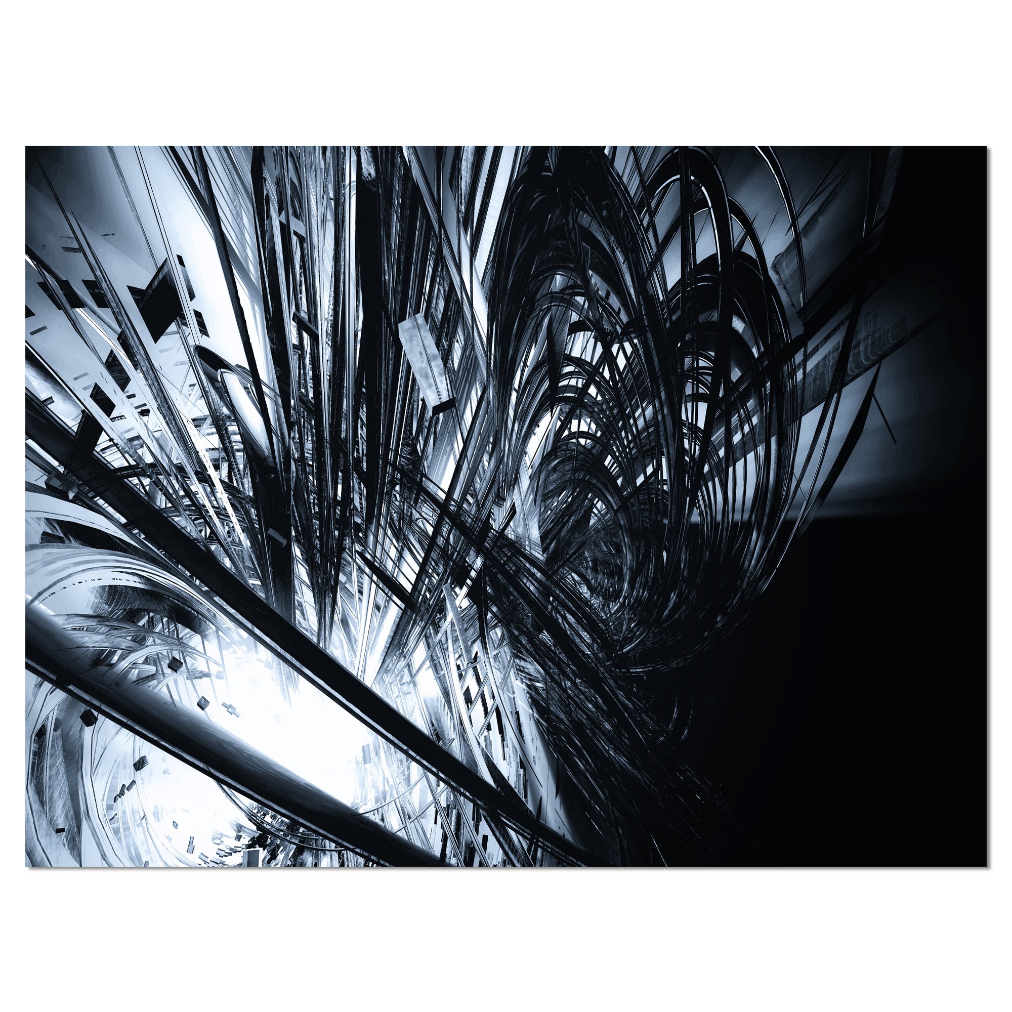 3D Abstract Black and White Canvas Art Print - Modern Wall Decor for Living Room, Bedroom & Office