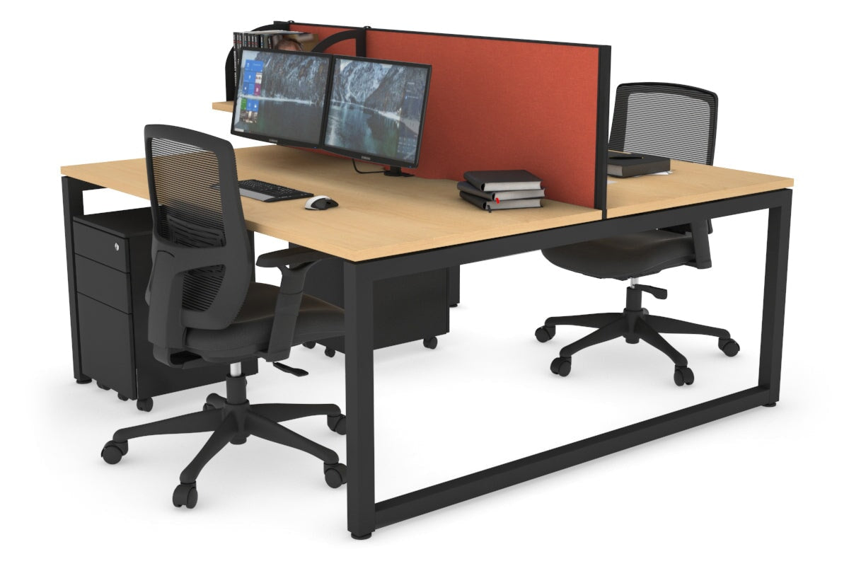 Quadro Loop Legs 2 Person Office Workstation - 1600L x 800W with Cable Management - Modern Shared Desk for Collaborative Workspaces & Home Offices