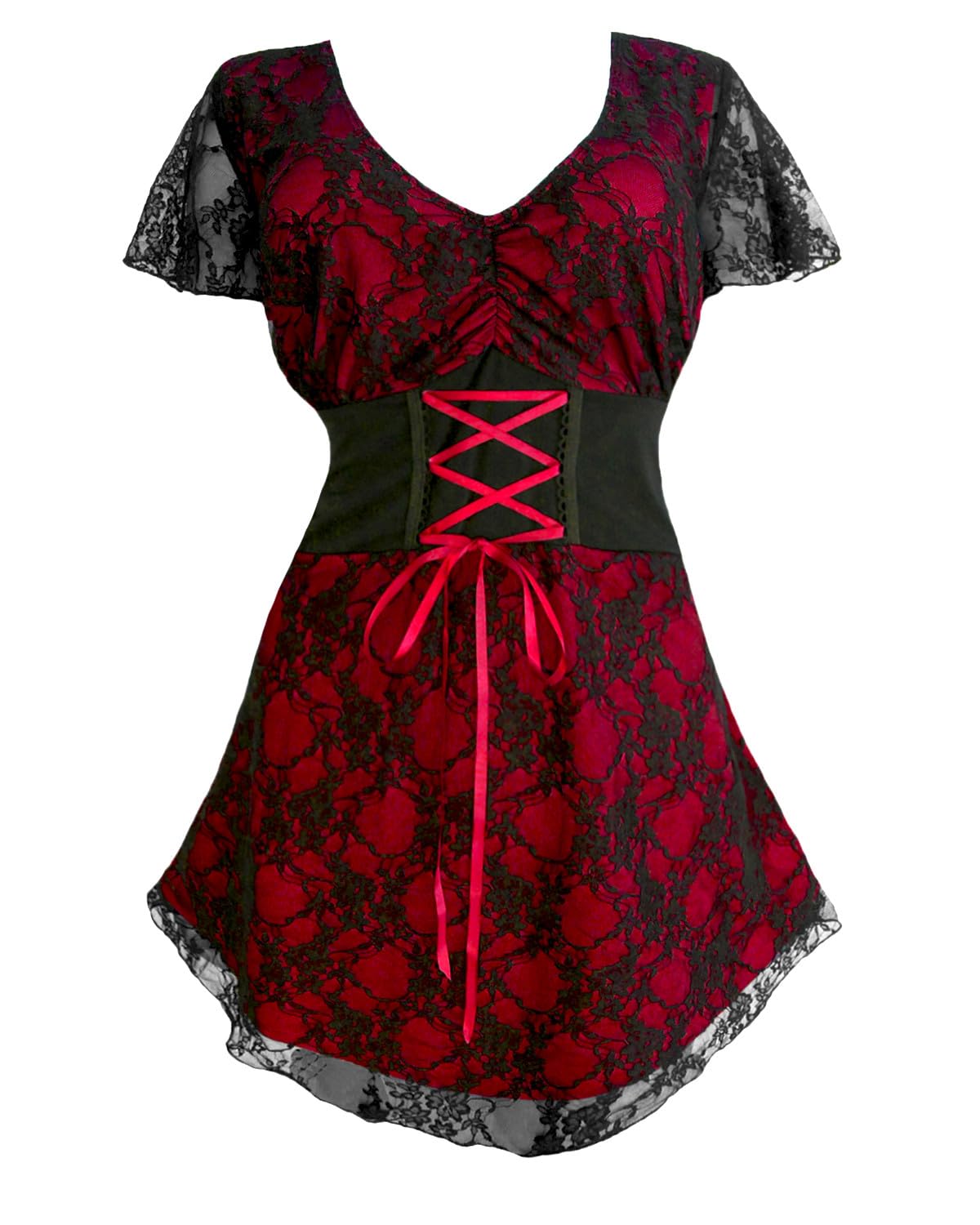 Dare to Wear Sweetheart Corset Top - Romantic Victorian Gothic Lace Chemise for Women | Perfect for Halloween, Cosplay, Festivals & Everyday Wear