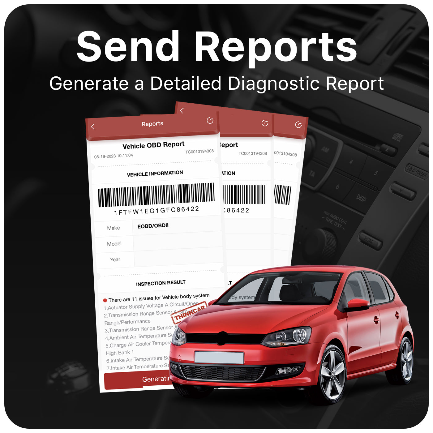 OBD2 Scanner with TPMS Reset Tool - Auto Diagnostic Code Reader & 4 Tire Pressure Sensors Bundle for Car, Truck & SUV - Check Engine Light, ABS, SRS & Oil Reset - Perfect for Mechanics & DIY Car Maintenance