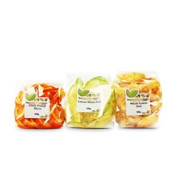 Premium Whole Foods Glace Citrus Assortment Pack - Large Size | Dried Orange, Lemon & Grapefruit Slices | Healthy Snacks, Baking & Cocktail Garnish