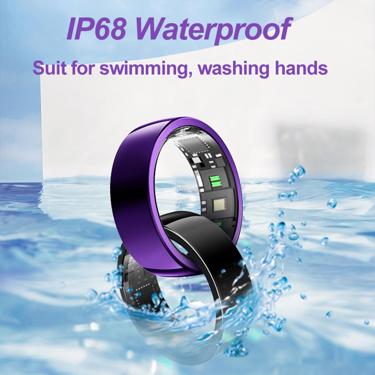 Smart Ring Fitness Tracker with Heart Rate Monitor, Sleep Tracking, Pedometer & Calorie Counter - Waterproof Activity Tracker for Women & Men - Perfect for Workouts, Running & Daily Health Monitoring