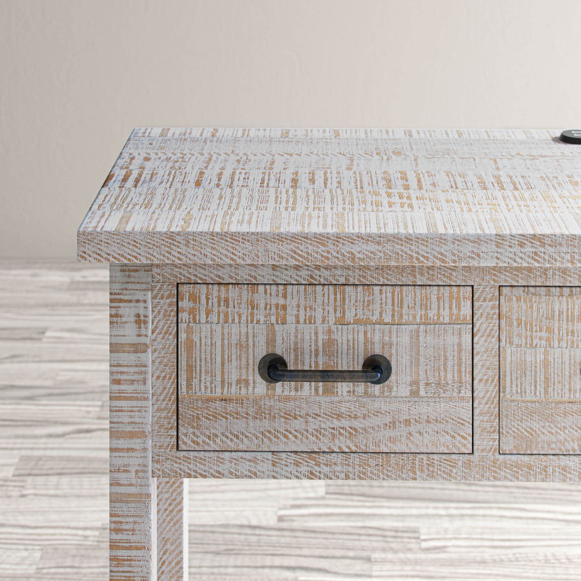 Jofran North Coast Washed Finish USB Charging Console Table - Modern Entryway Table with Built-in USB Ports for Convenient Charging | Perfect for Living Room, Hallway or Bedroom Furniture