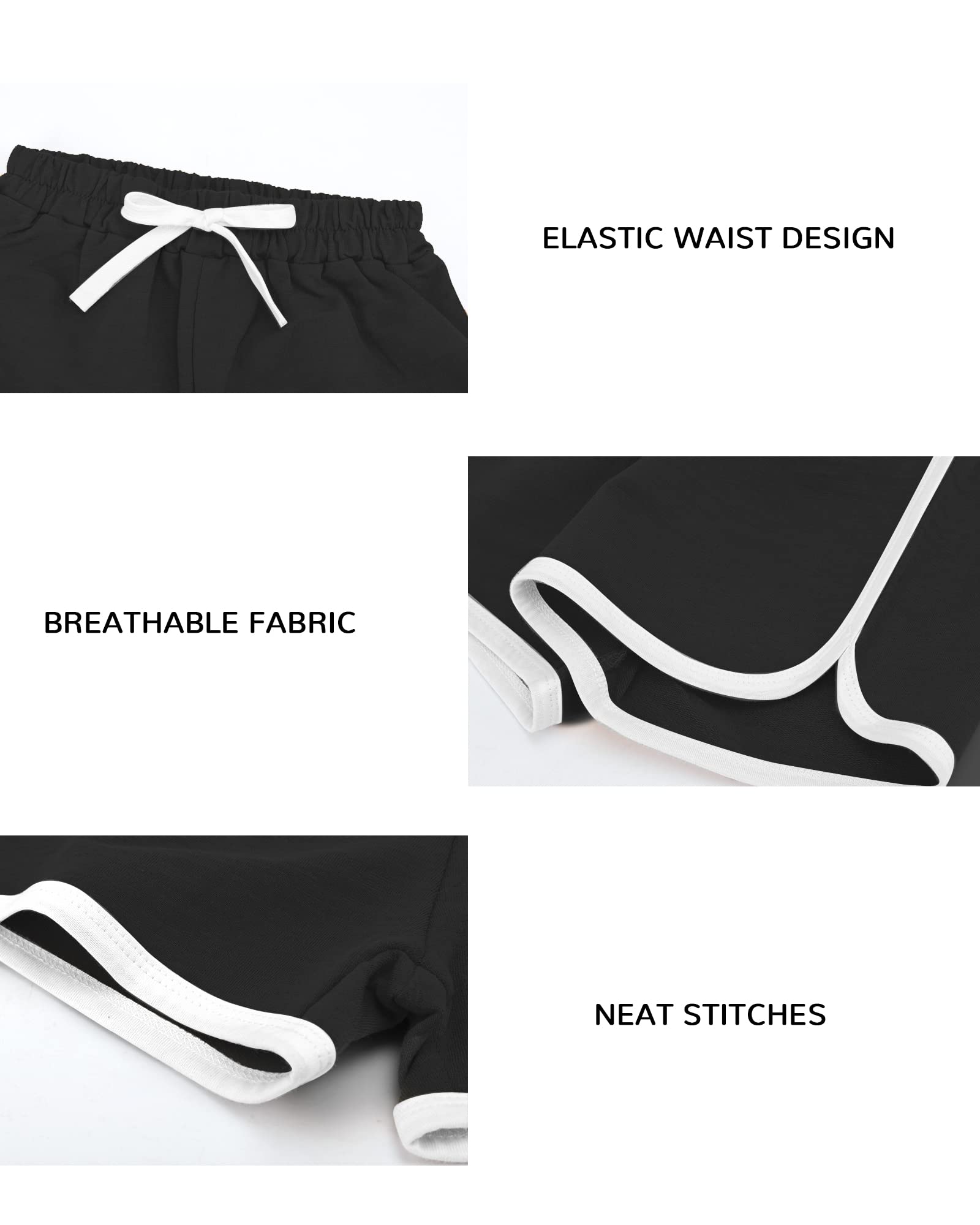 BOOPH 3-Piece Girls Athletic Shorts - Breathable Running Shorts with Dolphin Print - Perfect for Sports, Gym, and Outdoor Activities