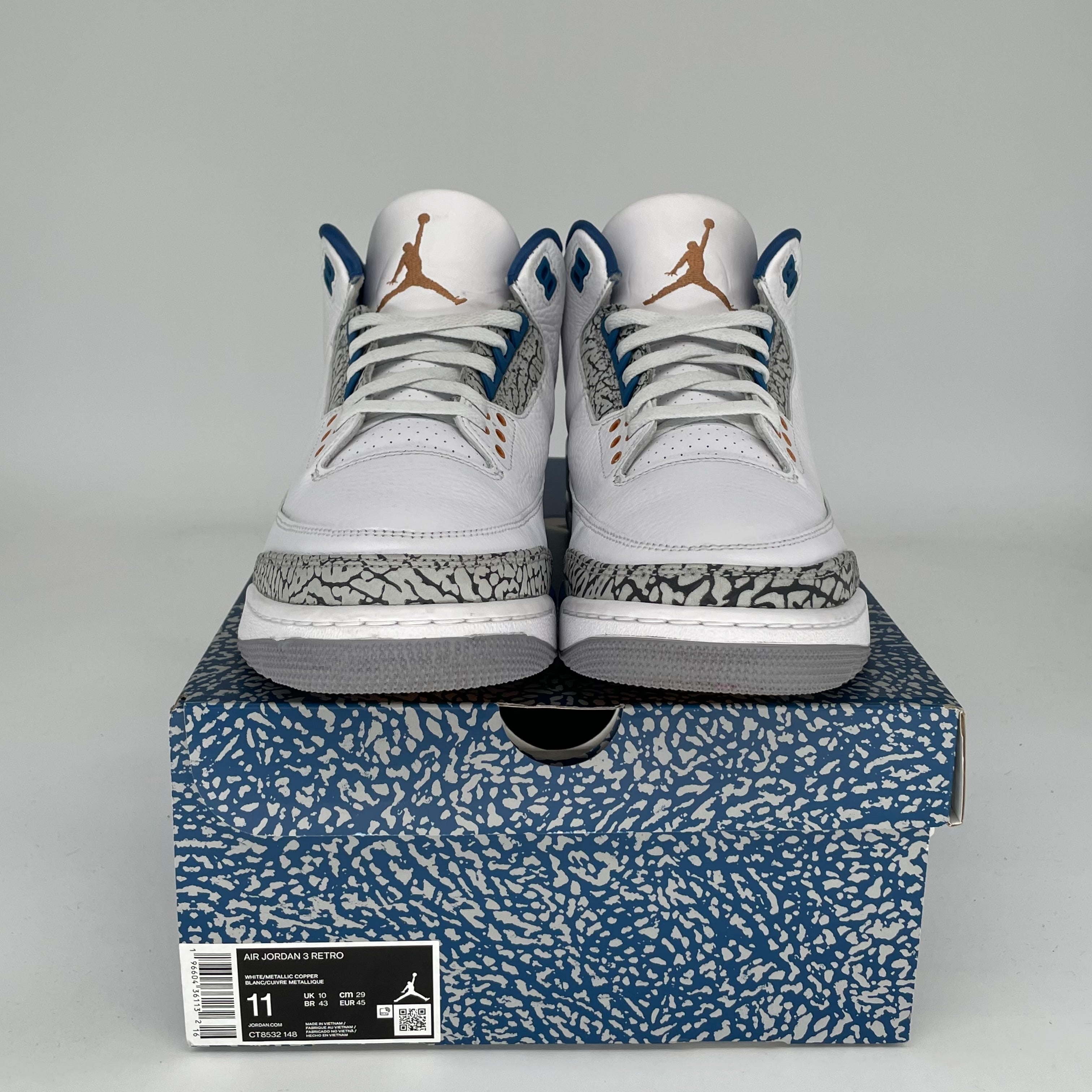 AIR JORDAN 3 Retro Wizards Basketball Shoes Men's Size 11 - Style CT8532-148 | Authentic NBA Sneakers for Streetwear & Basketball Games