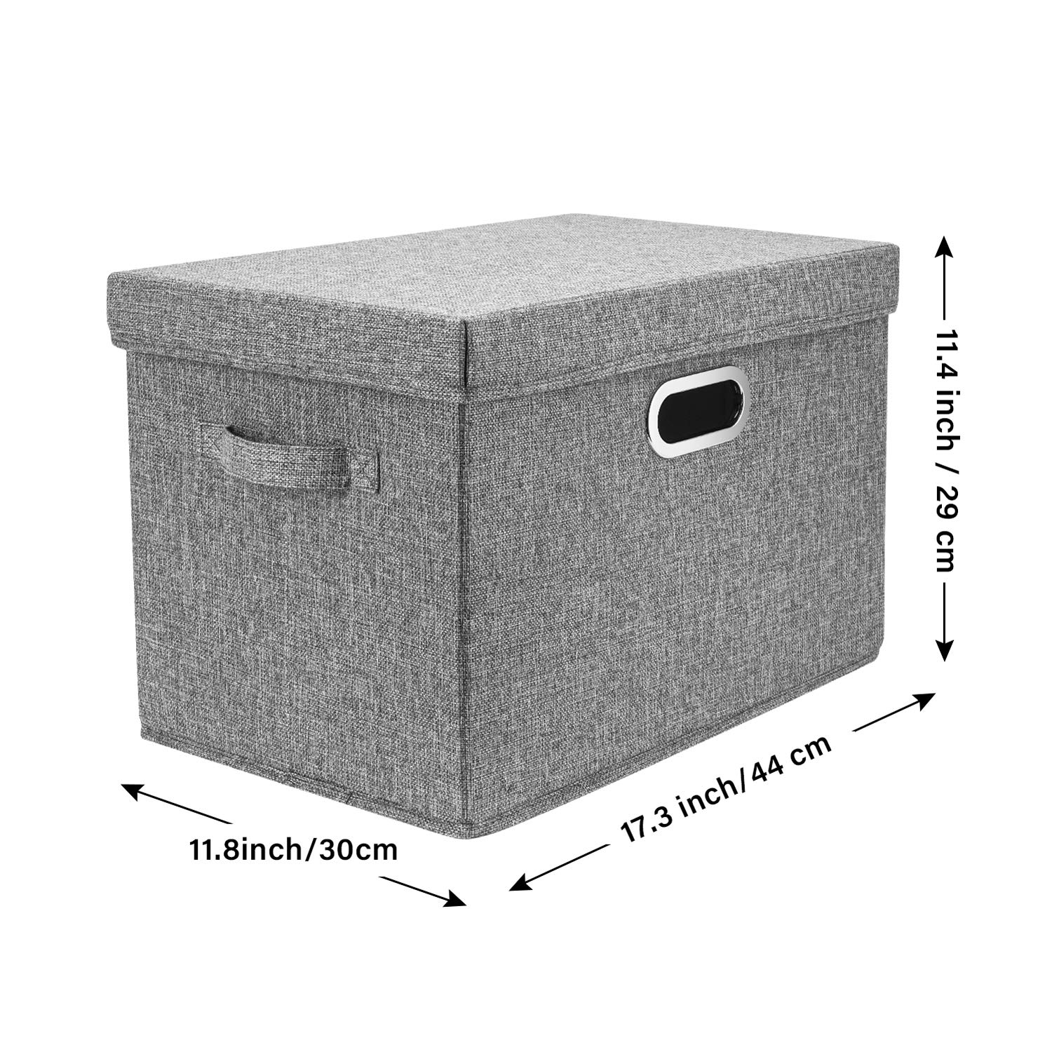 TYEERS Large Collapsible Storage Bins with Lids - 2 Pack Gray Foldable Organizer Boxes for Closet, Clothes, Home & Office Organization - Perfect for Bedroom, Garage, and Kids' Toy Storage