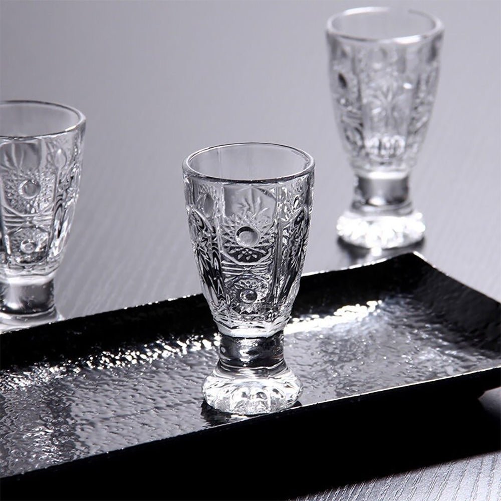 Clara 12oz Glass Tumblers with Footed Base - Set of 6 Unbreakable Drinking Cups for Iced Coffee, Cocktails & Smoothies - Perfect for Home, Restaurant & Party Use