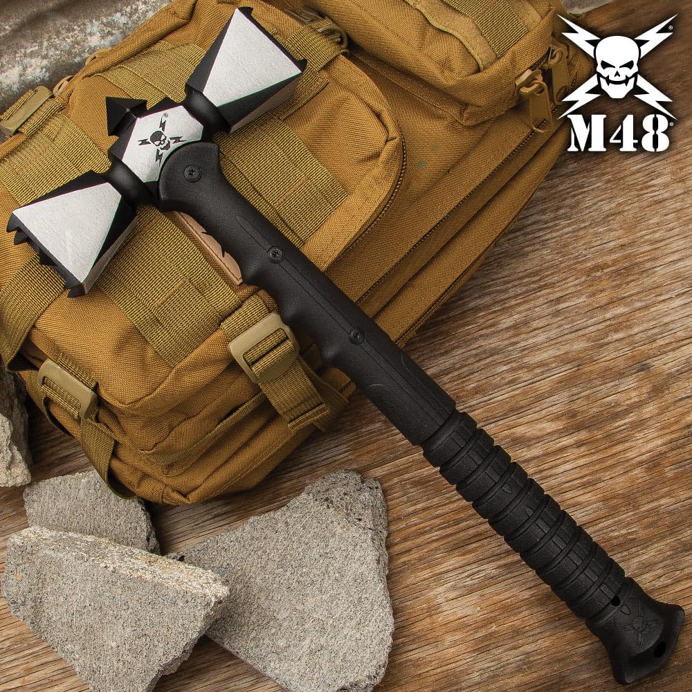 Stainless Steel M48 Double-Headed War Hammer with Sheath - 17