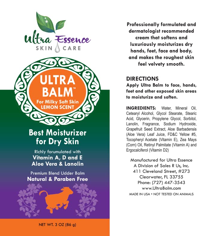 Best Lanolin Moisturizing Cream for Dry Itchy Skin - Psoriasis & Eczema Relief with Vitamins A, D, E & Aloe Vera - Hydrating Face, Body, Hands & Cracked Heels Care - Lemon Scented - Perfect for Daily Skincare Routine & Nighttime Healing