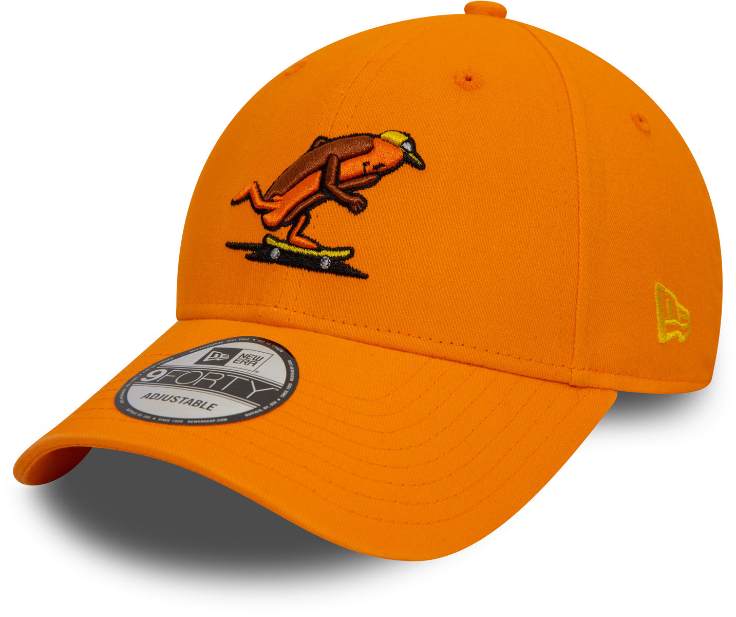 New Era 9Forty New York Hotdog Orange Baseball Cap - Adjustable Snapback Hat for Men & Women - Perfect for Baseball Games, Streetwear Fashion & Outdoor Activities