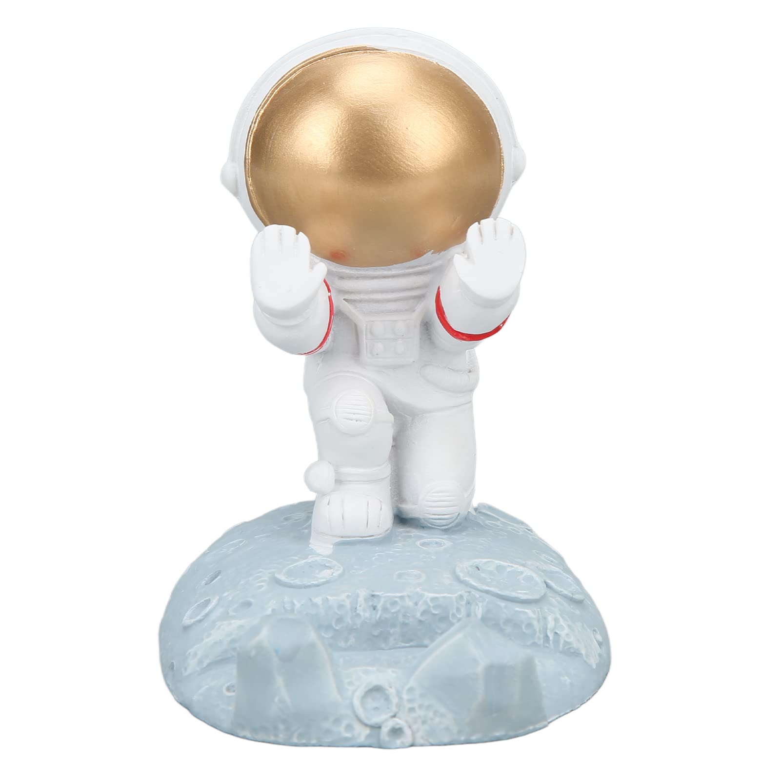 Creative Astronaut Phone Stand Holder for Desk - Universal Cell Phone & Tablet Stand with Stable Base - Perfect for Office, Home, Bedroom & Car Use (Golden Pusher Design)