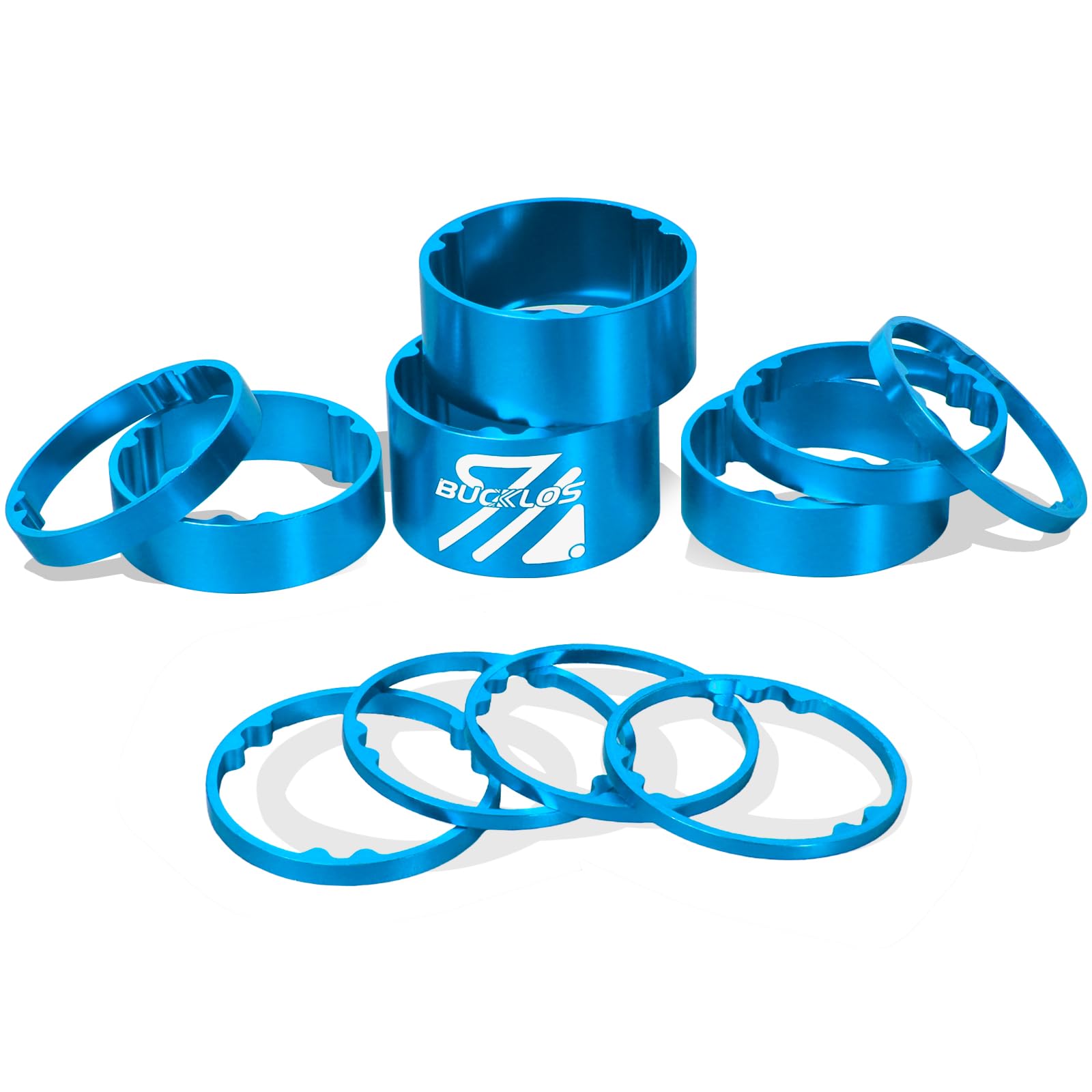 BUCKLOS 11PCS Aluminum Carbon Fiber Headset Spacers for Bike 1-1/8