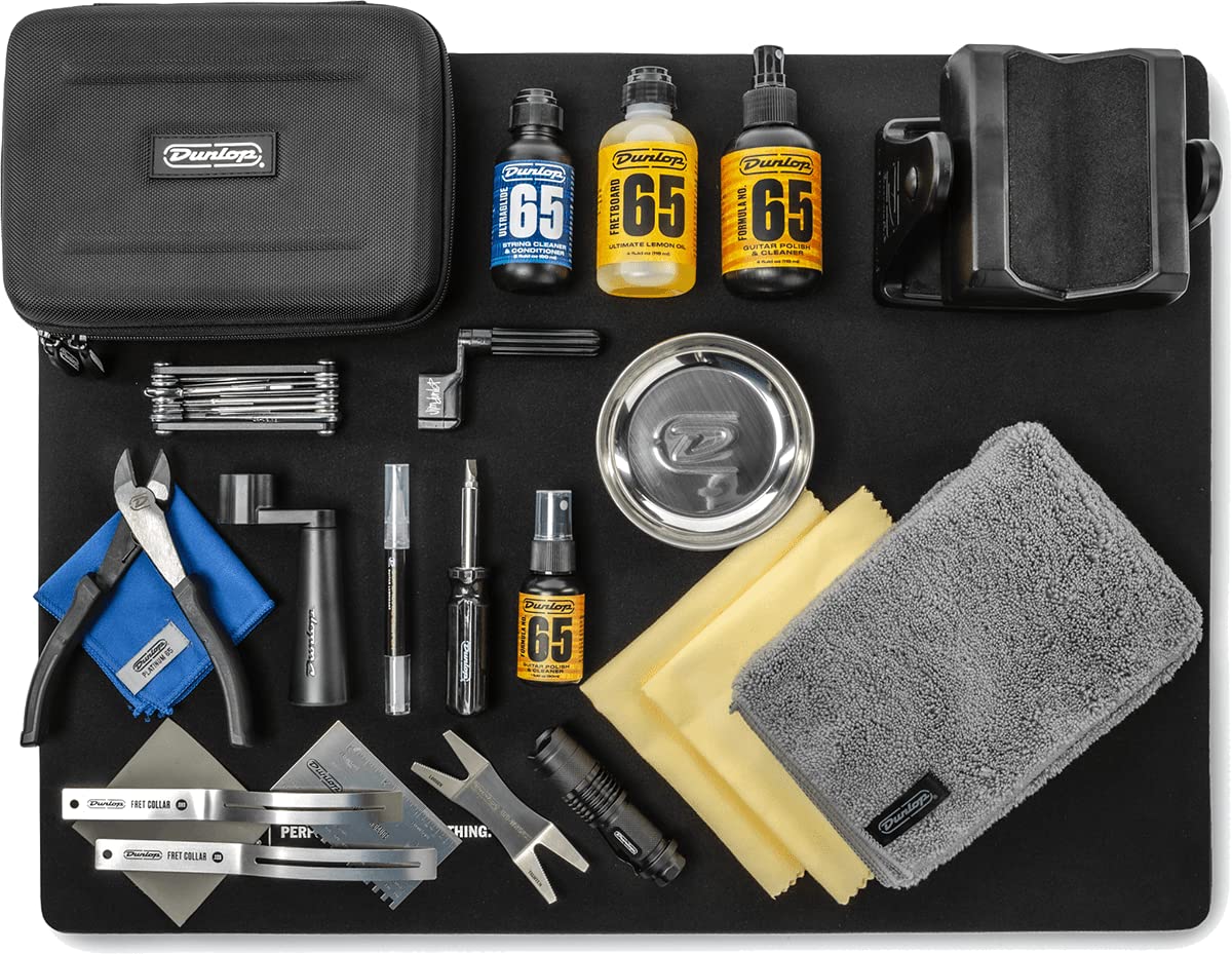 JIM DUNLOP SYSTEM 65 Complete Guitar Cleaning & Care Kit (DGT302) - Professional String & Fretboard Maintenance Tools for Electric & Acoustic Guitars - Perfect for Home, Studio & Stage Use