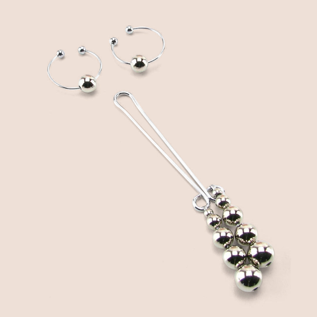 Silver Nipple and Clitoral Jewelry - Non-Piercing Body Jewelry for Sensual Wear & Intimate Accessories | Perfect for Adults, Couples Play & Special Occasions