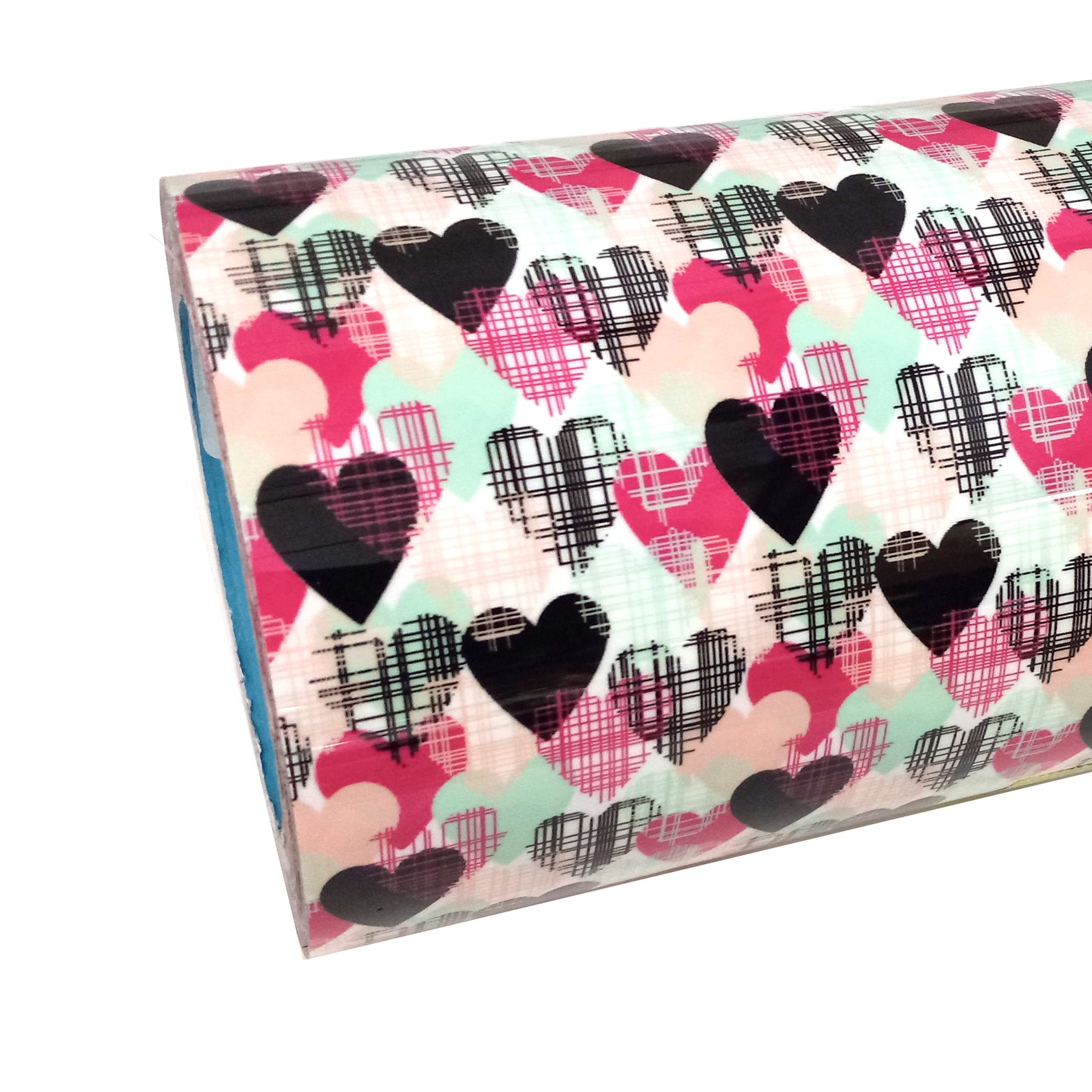 Thermoflex Fashion Patterns 12 Inch Iron-On Heat Transfer Vinyl Roll (Colorful Hearts, 5 Feet) - DIY HTV for T-Shirts, Bags & Crafts - Perfect for Custom Apparel & Home Decor Projects