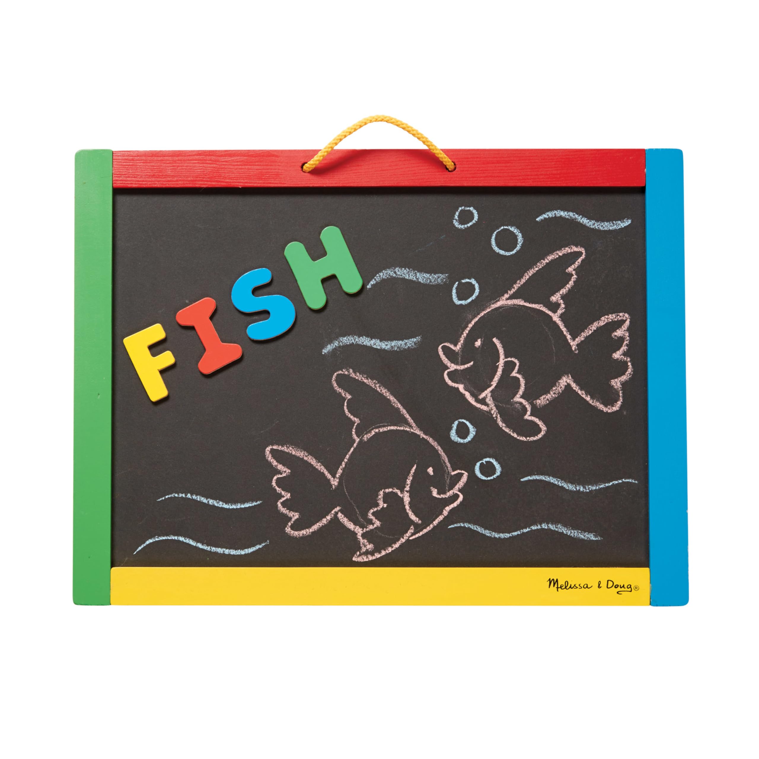 Melissa & Doug Magnetic Chalkboard & Dry-Erase Board Set - 36 Alphabet & Number Magnets, Chalk, Eraser & Marker - Educational Learning Toy for Kids - Perfect for Homeschool, Classroom & Playroom Activities