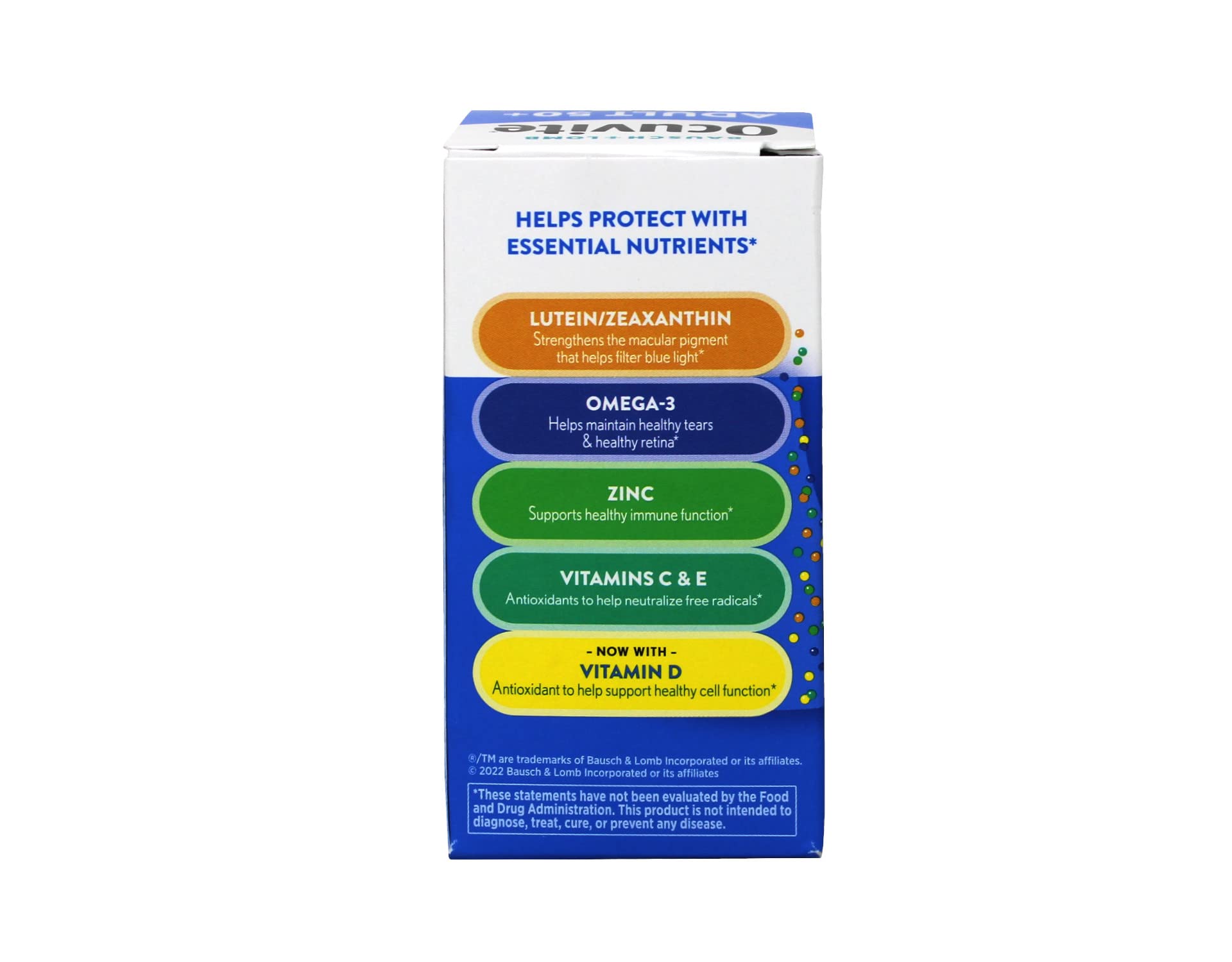 Ocuvite Adult 50+ Eye Vitamins with Lutein, Zeaxanthin & Omega-3 - 50 Count (Pack of 10) - Supports Vision Health & Eye Care for Seniors - Perfect for Daily Eye Protection & Screen Time Relief
